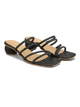 Hydes N Hues Women Black Circular Block Heel Sandals