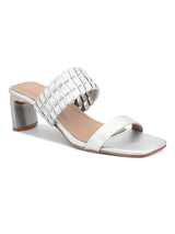 Hydes N Hues Women Silver Band Block Heel Sandals