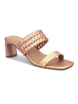 Hydes N Hues Women Rose Gold Band Block Heel Sandals