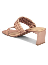 Hydes N Hues Women Rose Gold Band Block Heel Sandals