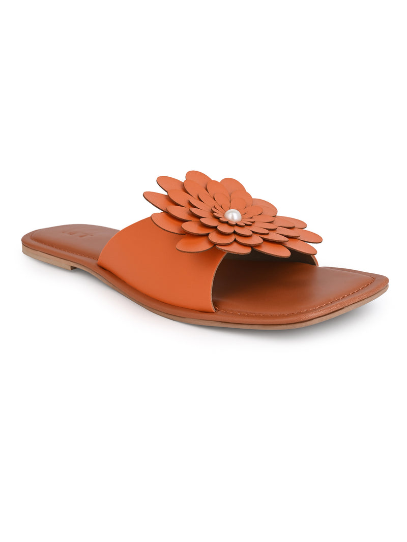 Hydes N Hues Women Orange Flats Sandal