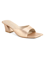 Hydes N Hues Rose Gold Block Heel Sandal For Women