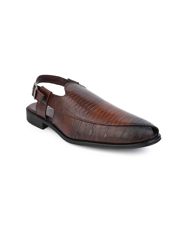 Hydes N Hues Brown Formal Sandals For Men