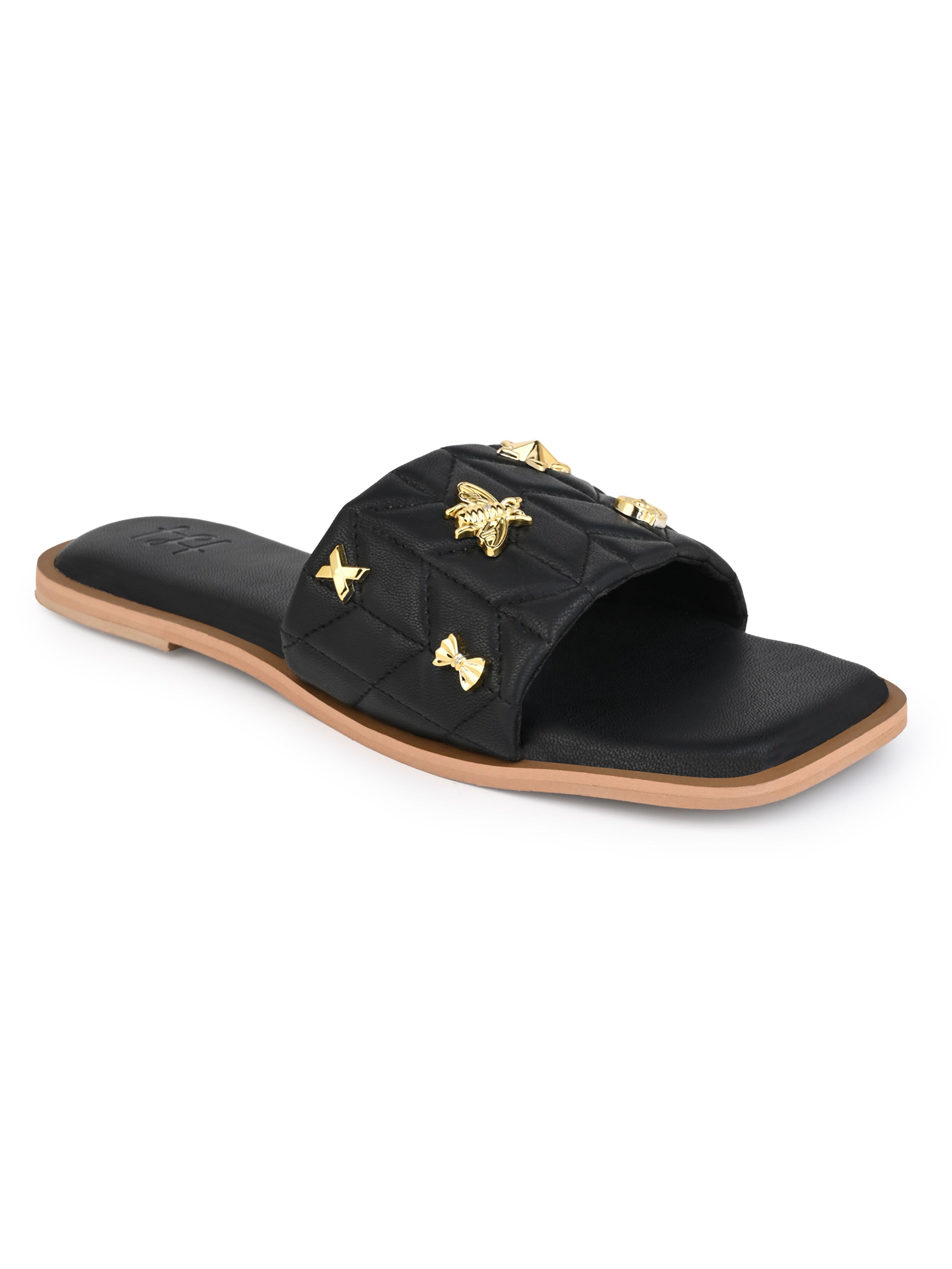 Hydes N Hues Black Urban Calm Flats For Women