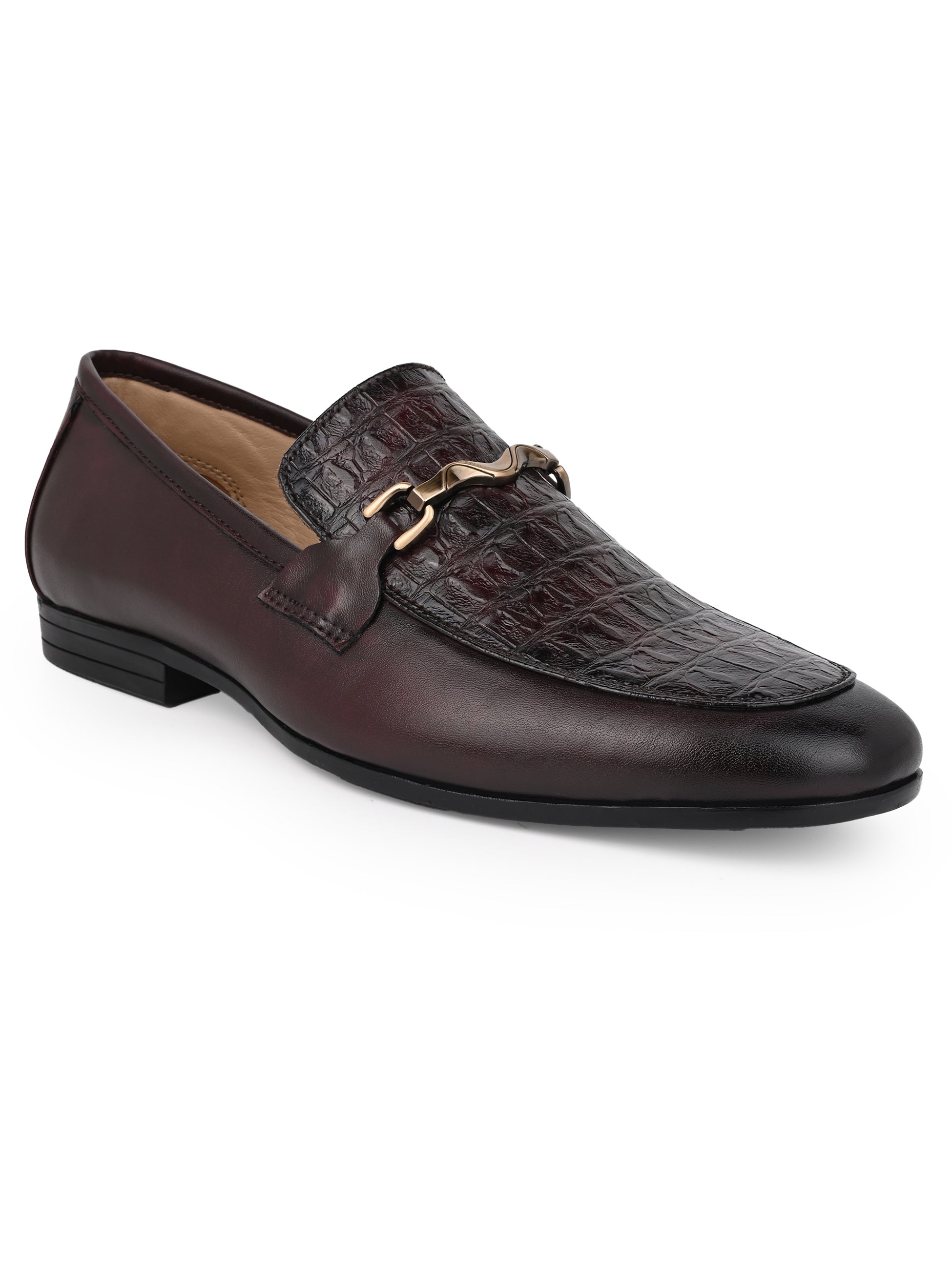Hydes N Hues Men Brown Textured Loafers