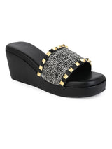 Hydes N Hues Blak Wedge Heel Sandal For Women