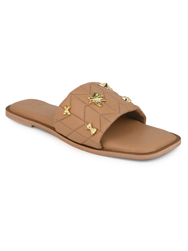 Hydes N Hues Beige Flats For Women