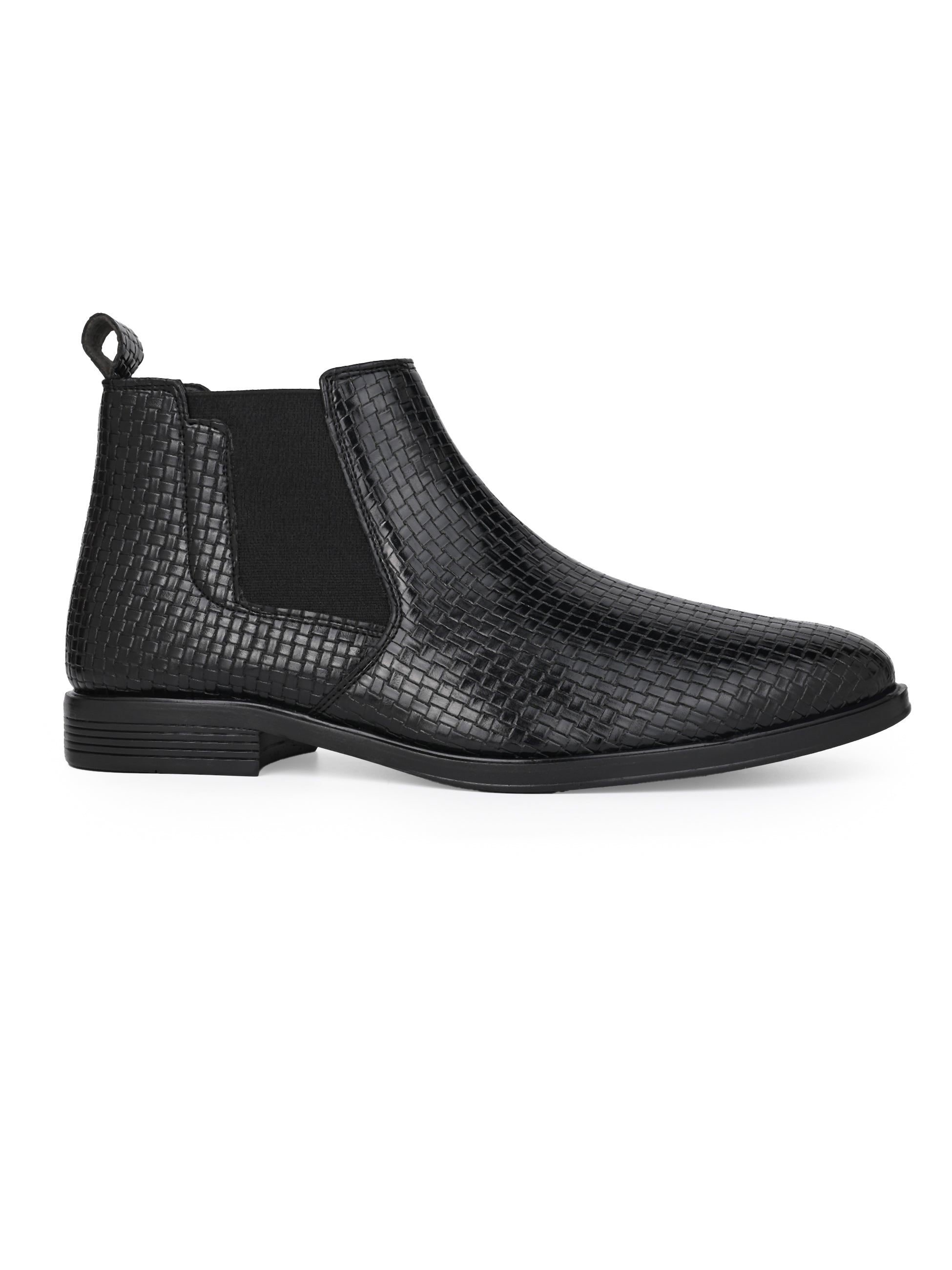 Hydes N Hues Men Black Textured Boots