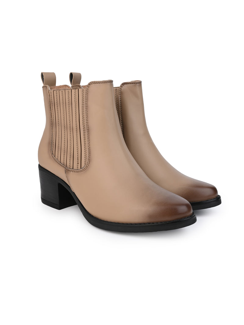 Hydes N Hues Beige Heel Boots