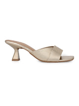 Hydes N Hues Gold Kitten Heel Sandal For Women
