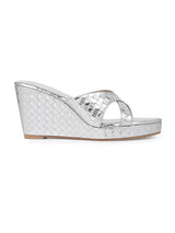 Hydes N Hues Silver Wedge Heel Sandal For Women