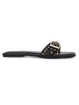 Hydes N Hues Black Buckle Flats For Women