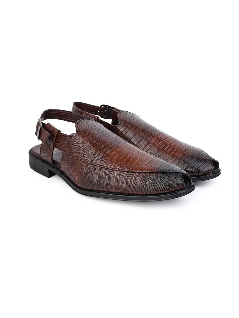 Hydes N Hues Brown Formal Sandals For Men