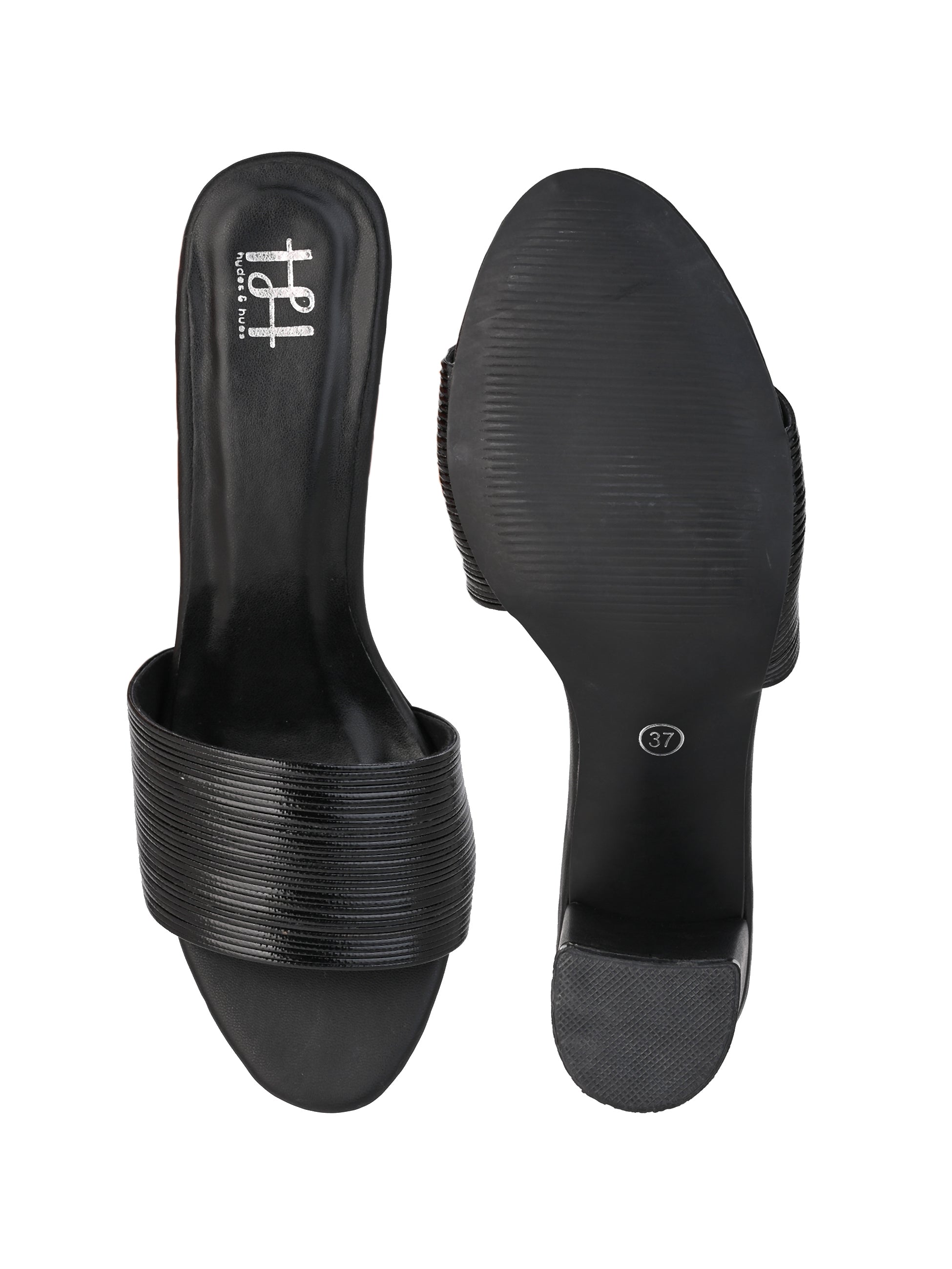 Hydes N Hues Black-Toned Block Heels