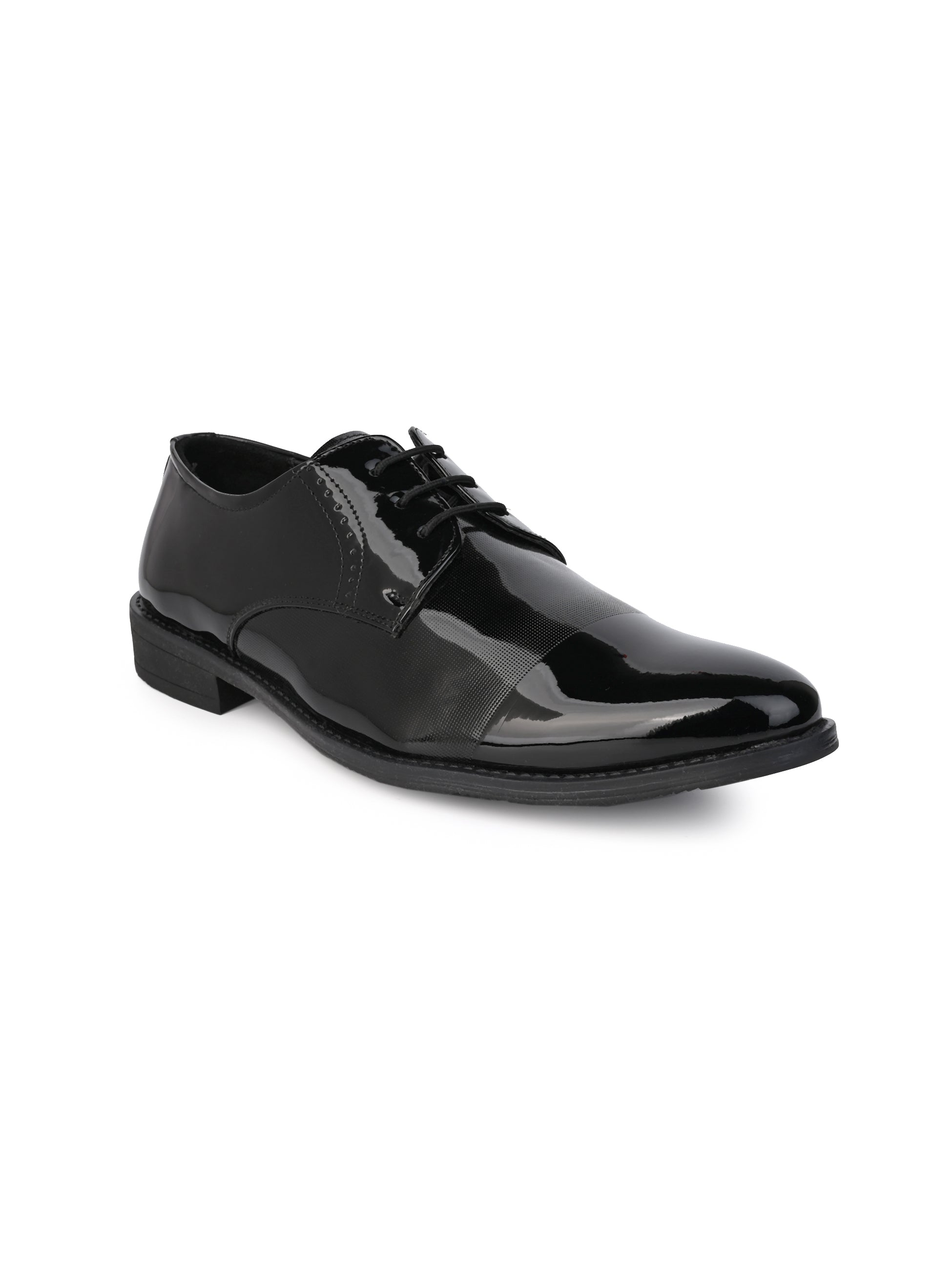 Hydes and Hues Men Round-Toe Derbys Black
