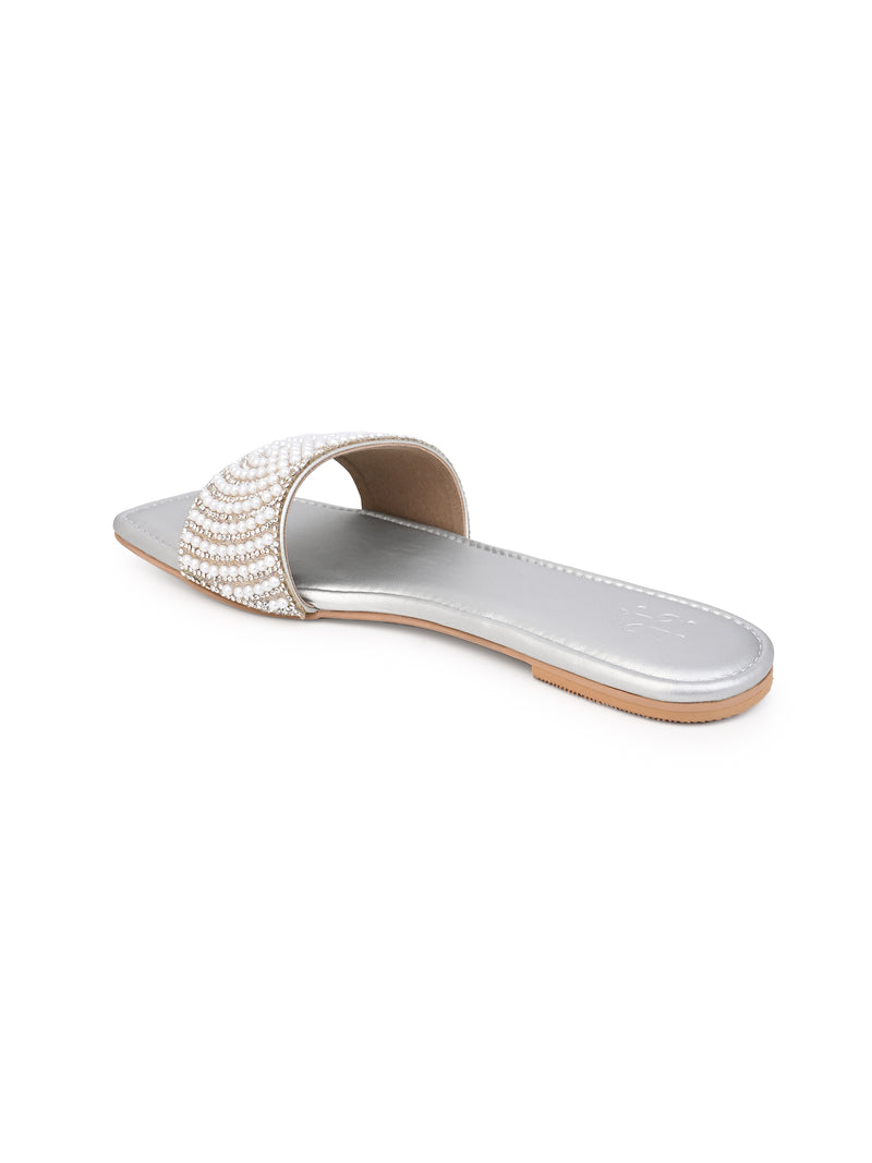 Hydes and Hues women embellished open-toe flats