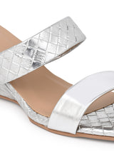 Hydes N Hues Silver Small Wedge Heel Sandal For Women