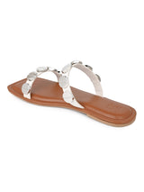 Hydes N Hues Silver coin Open toe Flats For Women