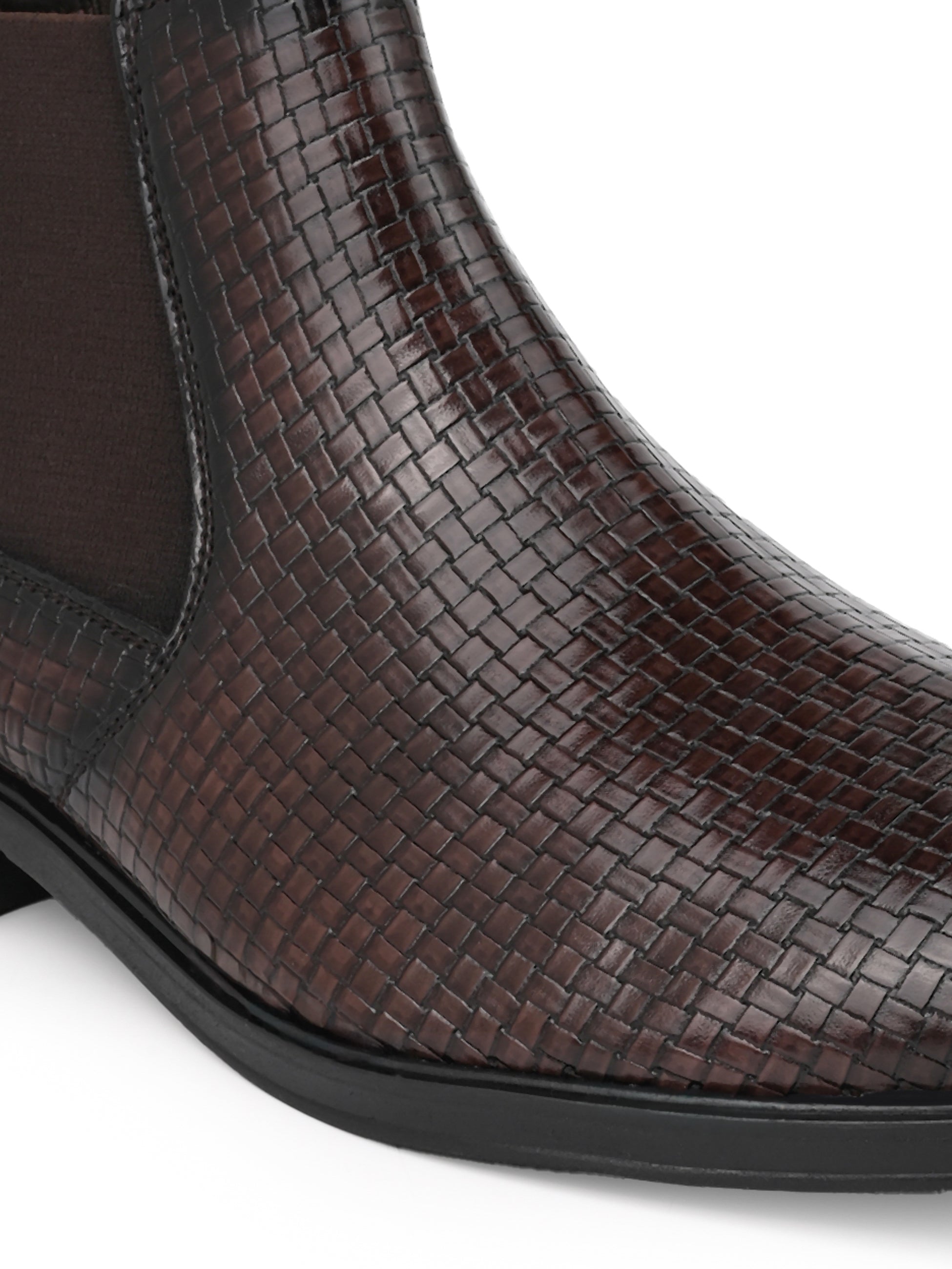 Hydes N Hues Men Brown Textured Boots
