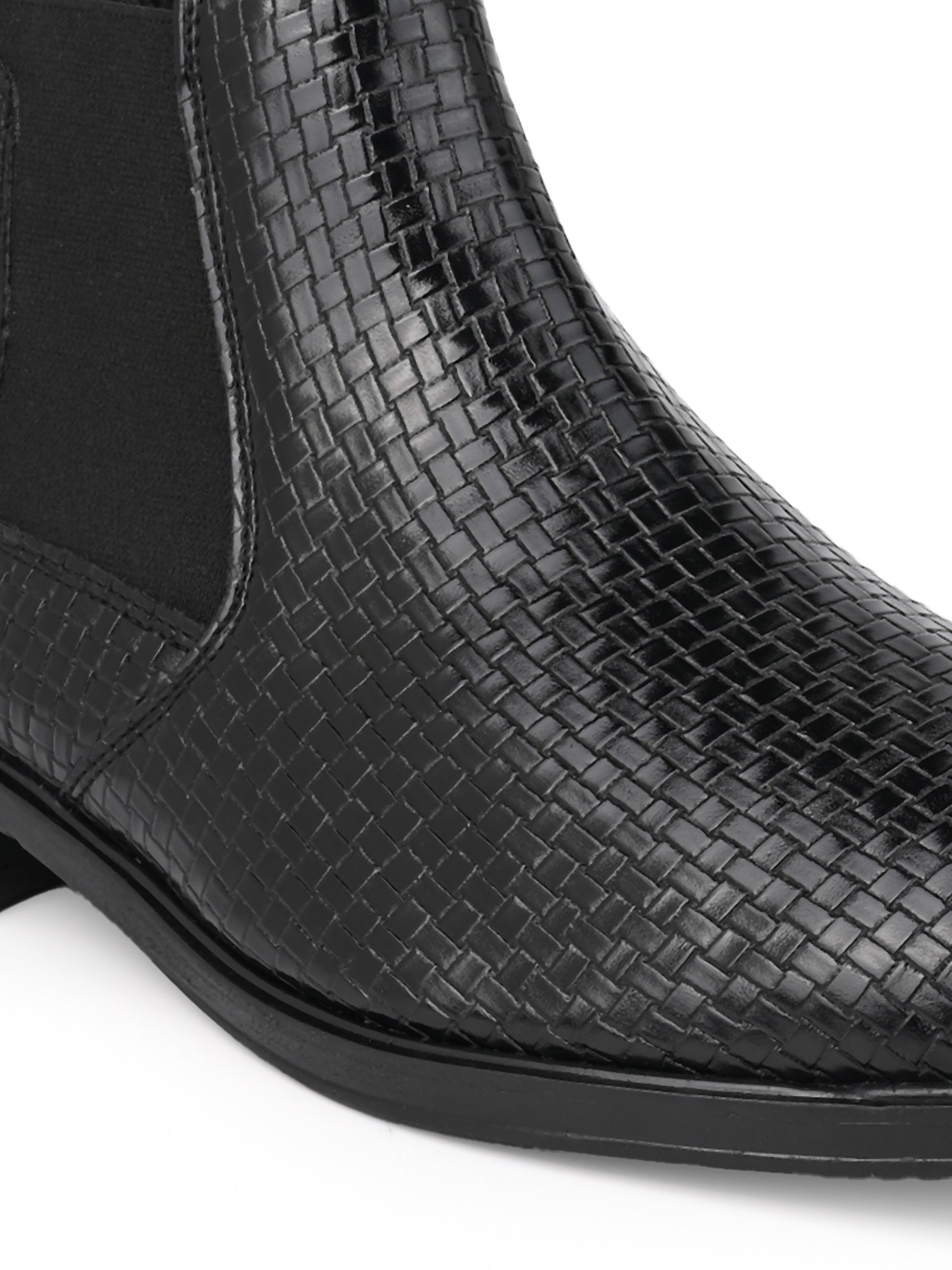 Hydes N Hues Men Black Textured Boots
