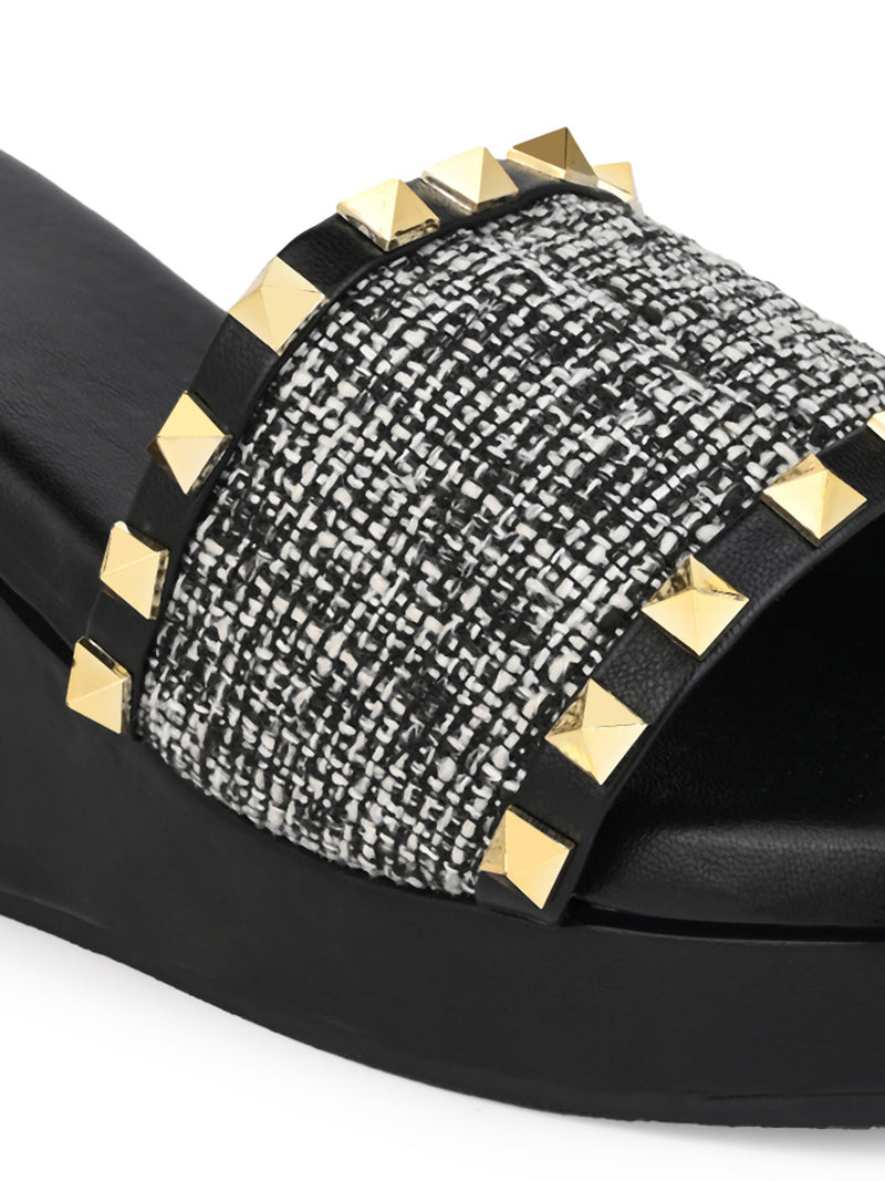 Hydes N Hues Blak Wedge Heel Sandal For Women
