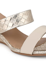 Hydes N Hues Gold Small Wedge Heel Sandal For Women