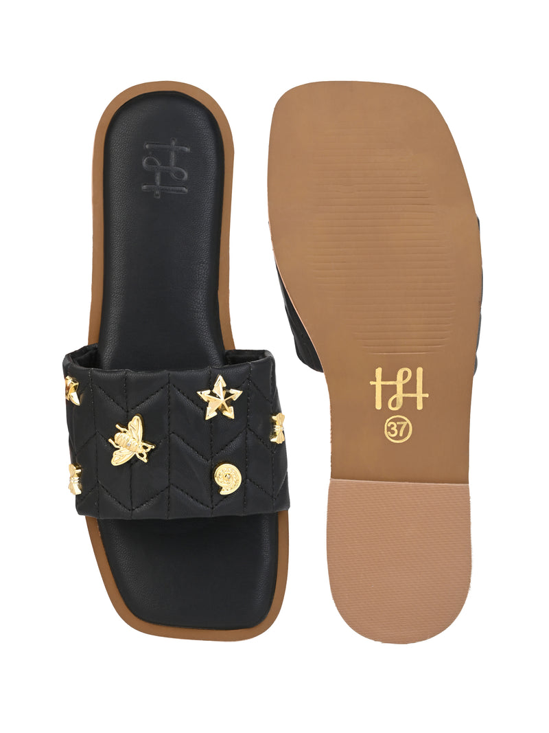 Hydes N Hues Black Flats For Women