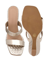 Hydes N Hues Gold Small Wedge Heel Sandal For Women