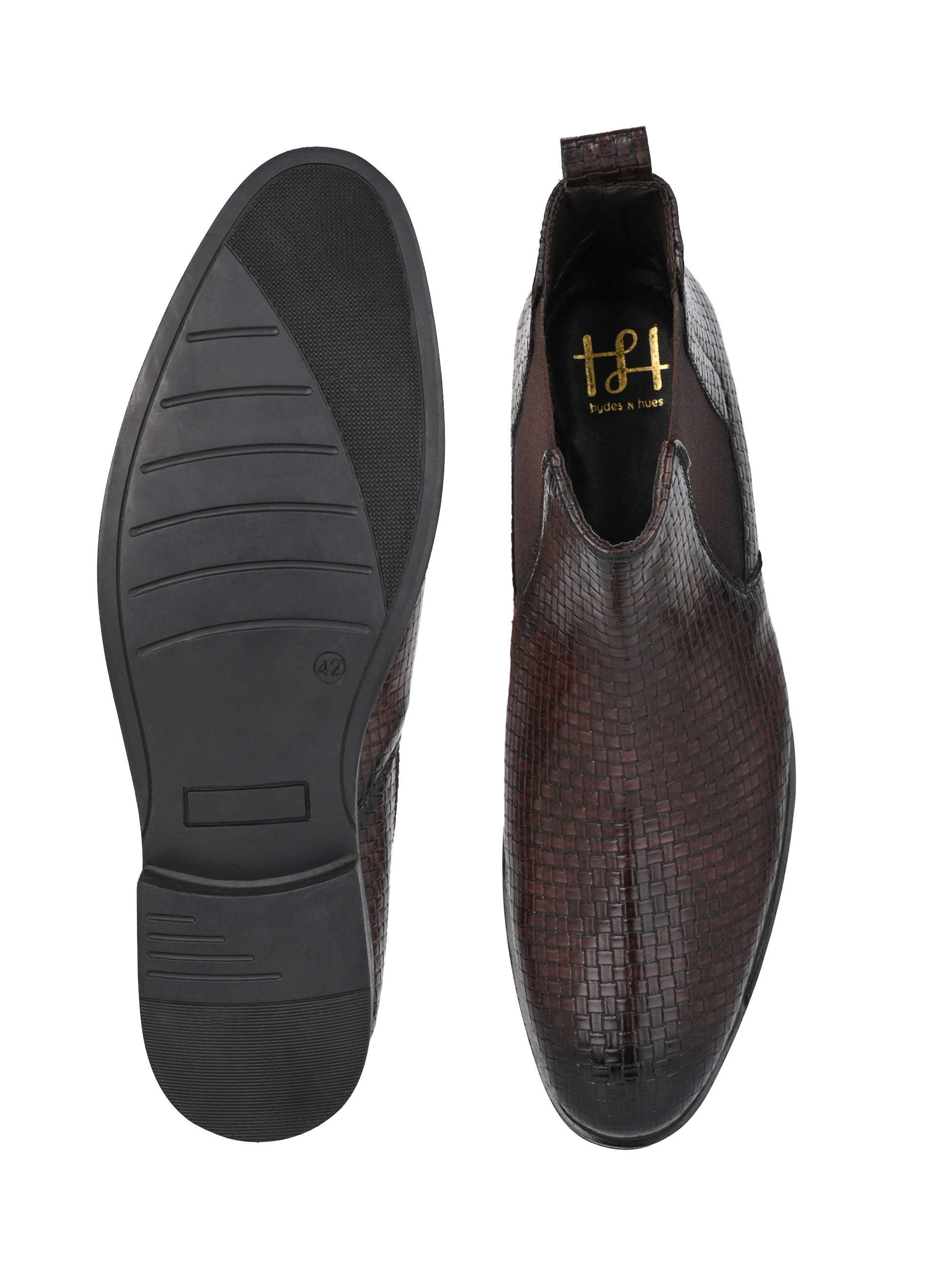 Hydes N Hues Men Brown Textured Boots