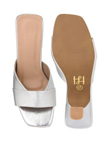 Hydes N Hues Silver Kitten Heel Sandal For Women