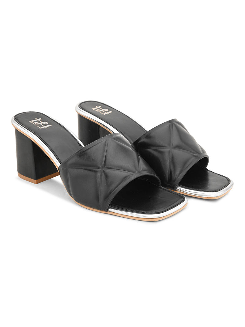 Hydes N Hues Women Black Block Heel Sandals