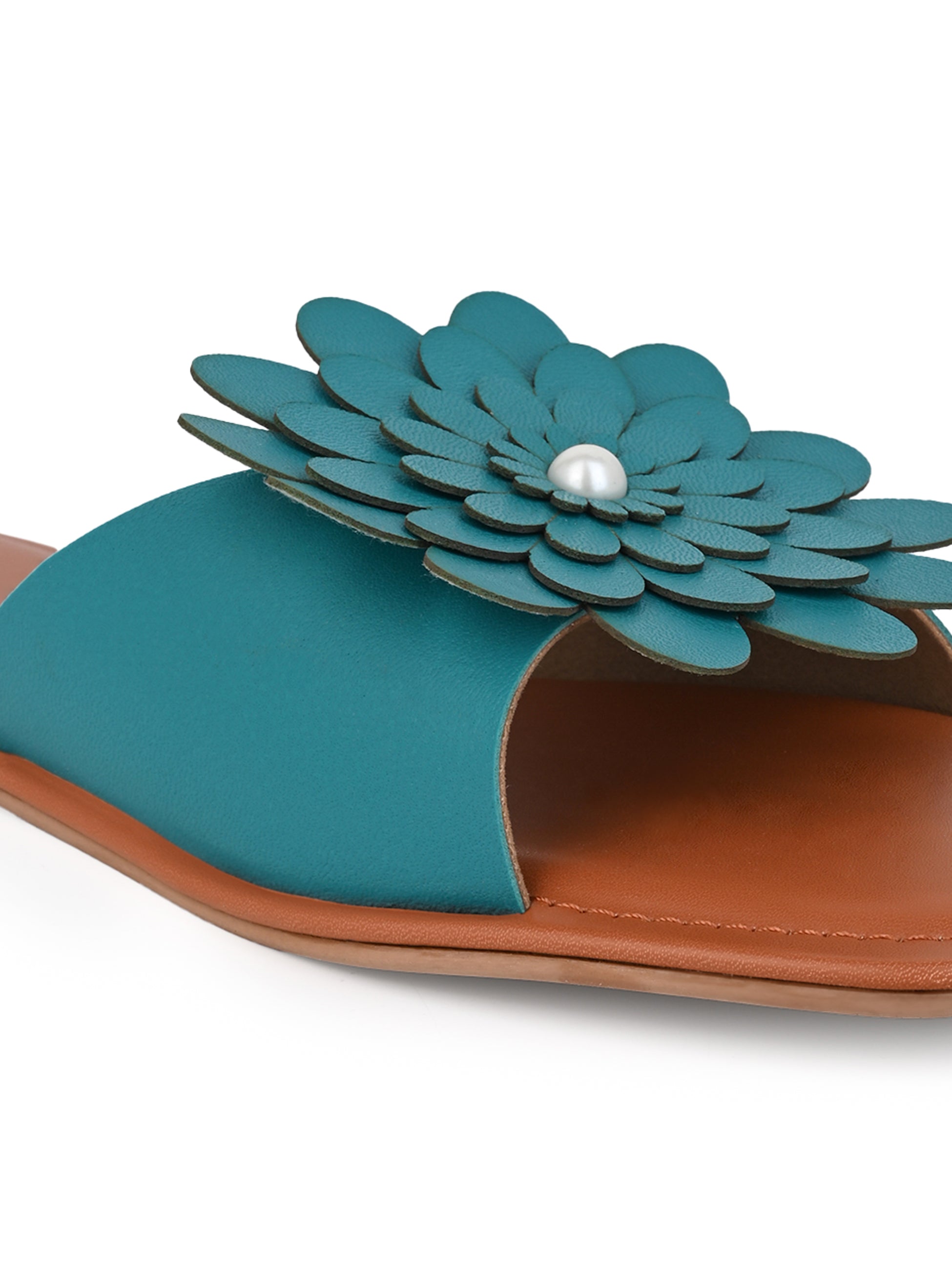 Hydes N Hues Women Teal Blue Flat Sandal