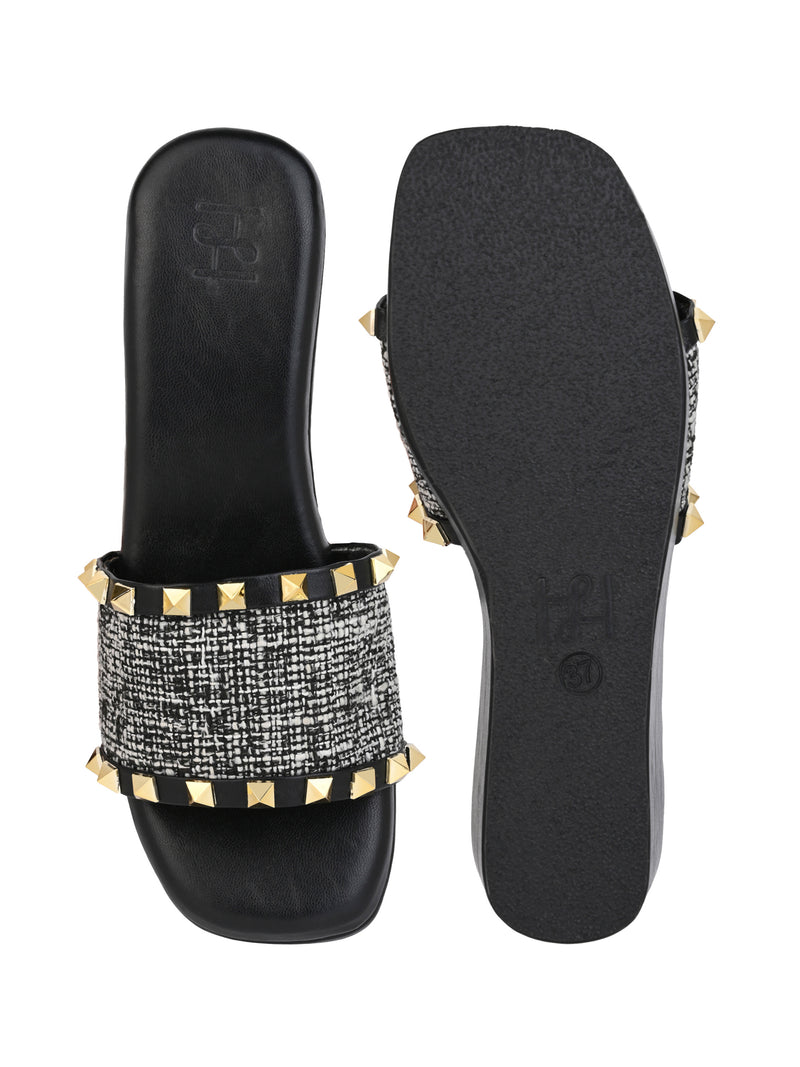 Hydes N Hues Blak Wedge Heel Sandal For Women