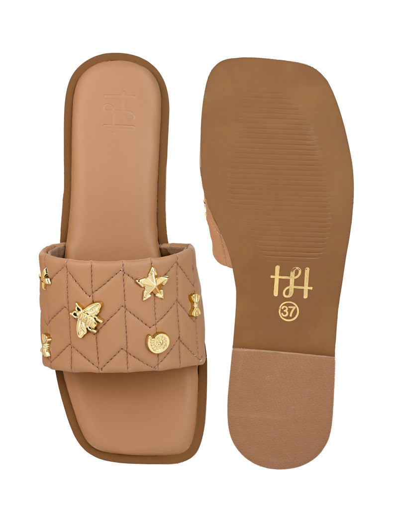 Hydes N Hues Beige Flats For Women