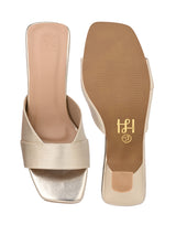 Hydes N Hues Gold Kitten Heel Sandal For Women