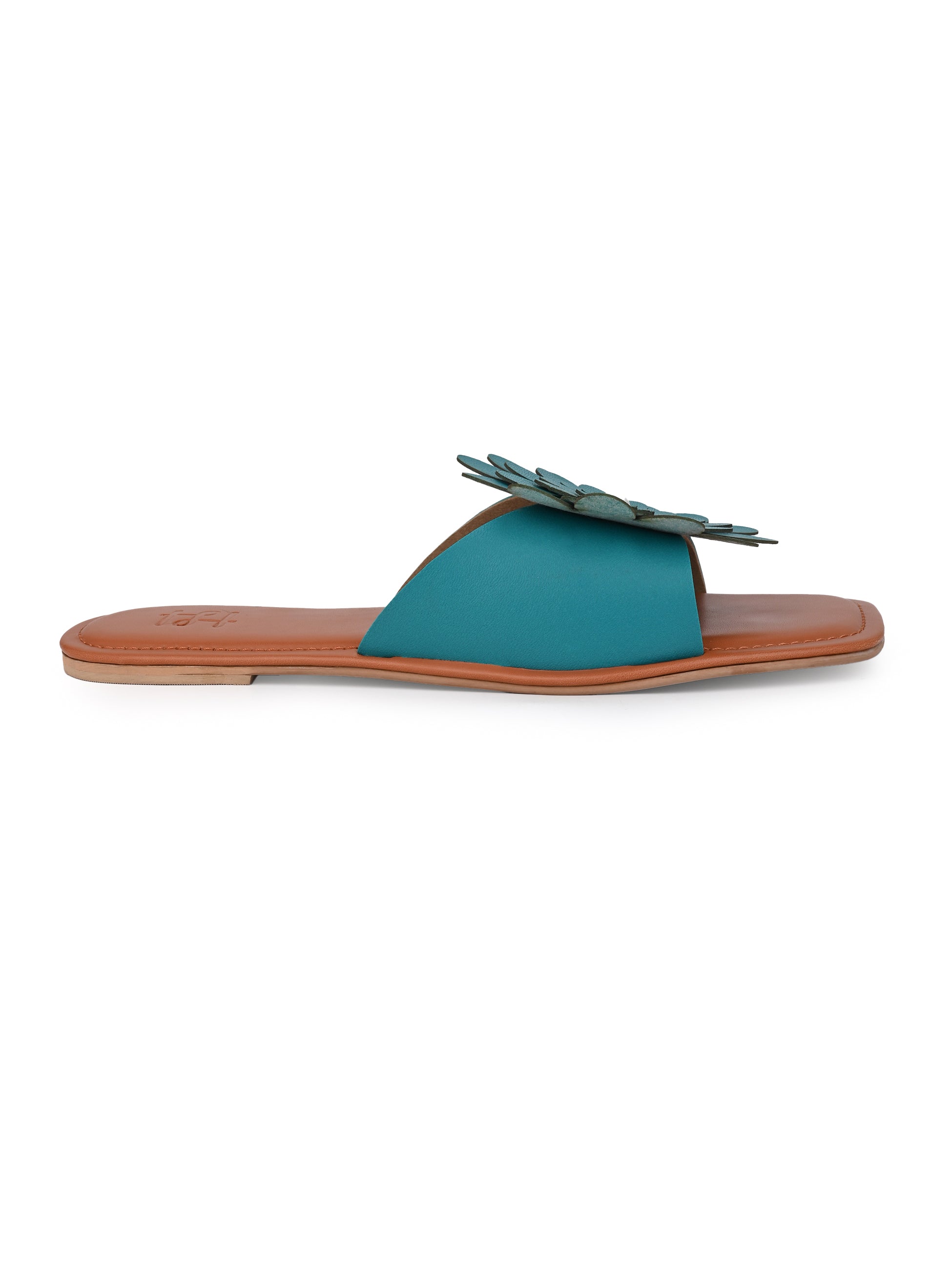 Hydes N Hues Women Teal Blue Flat Sandal