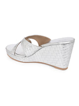 Hydes N Hues Silver Wedge Heel Sandal For Women