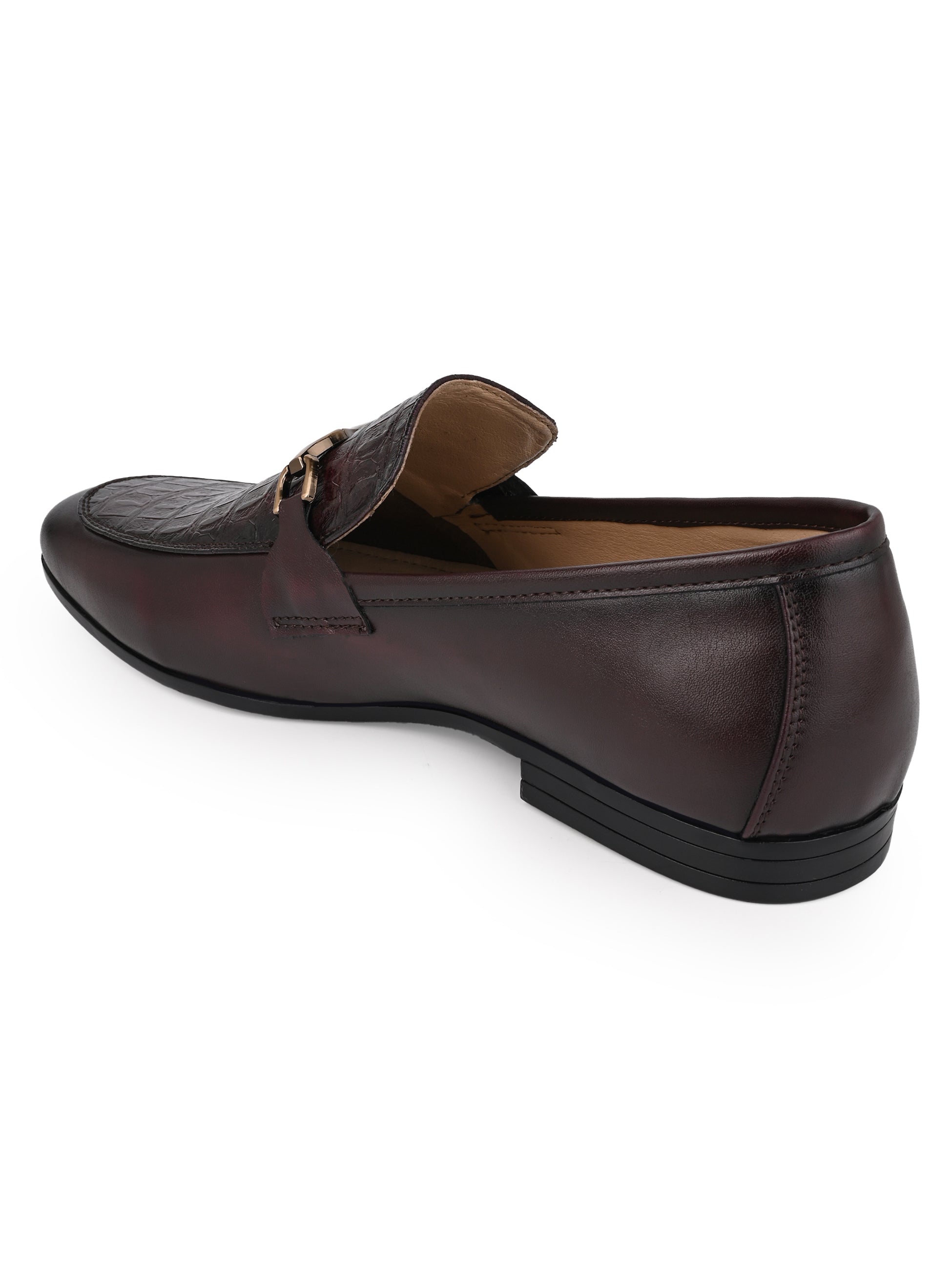 Hydes N Hues Men Brown Textured Loafers