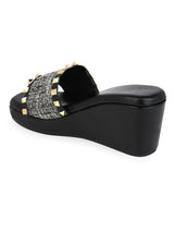 Hydes N Hues Blak Wedge Heel Sandal For Women