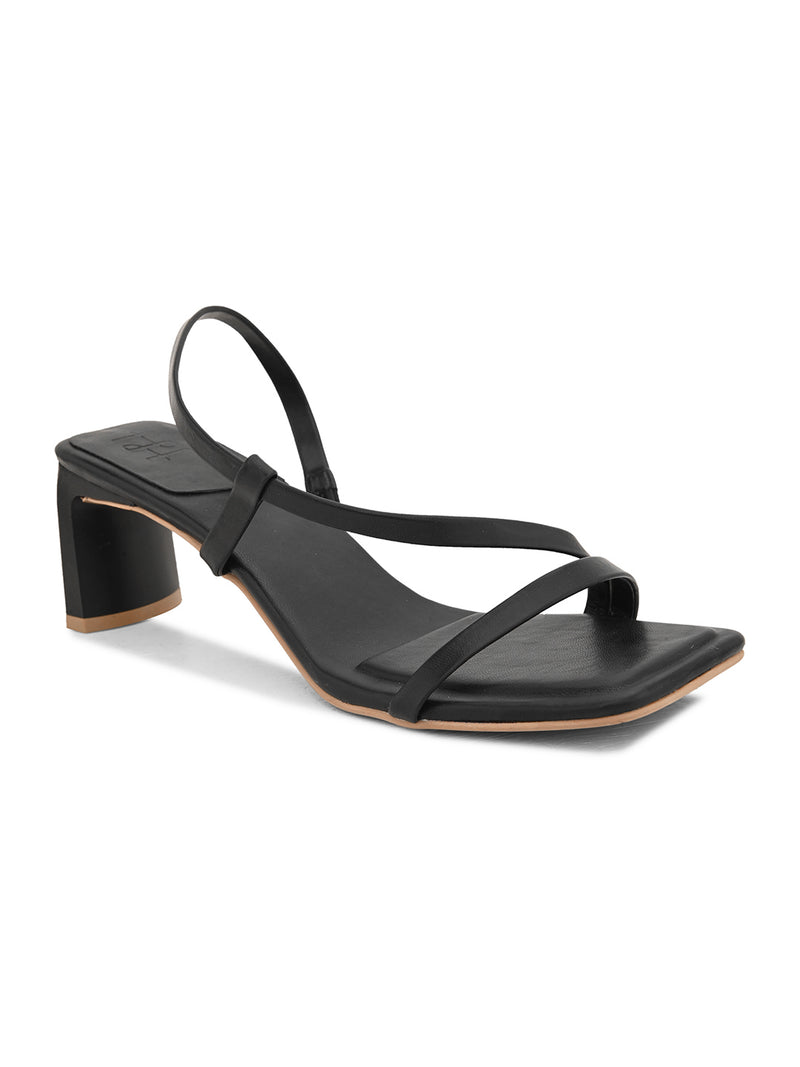 Hydes N Hues Women Black Strap Block Heels