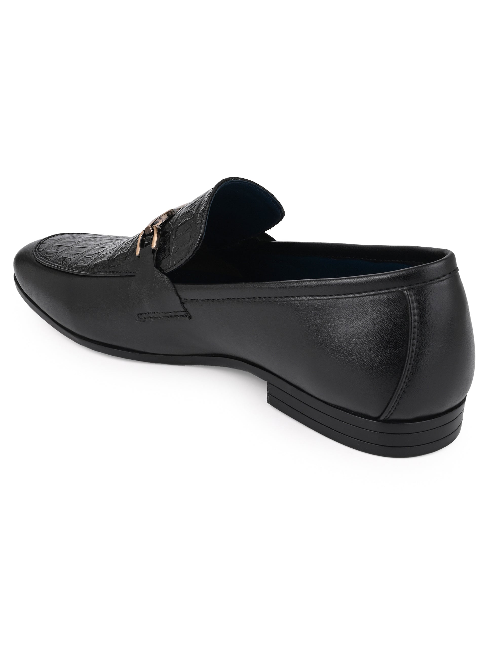 Hydes N Hues Men Black Textured Loafers