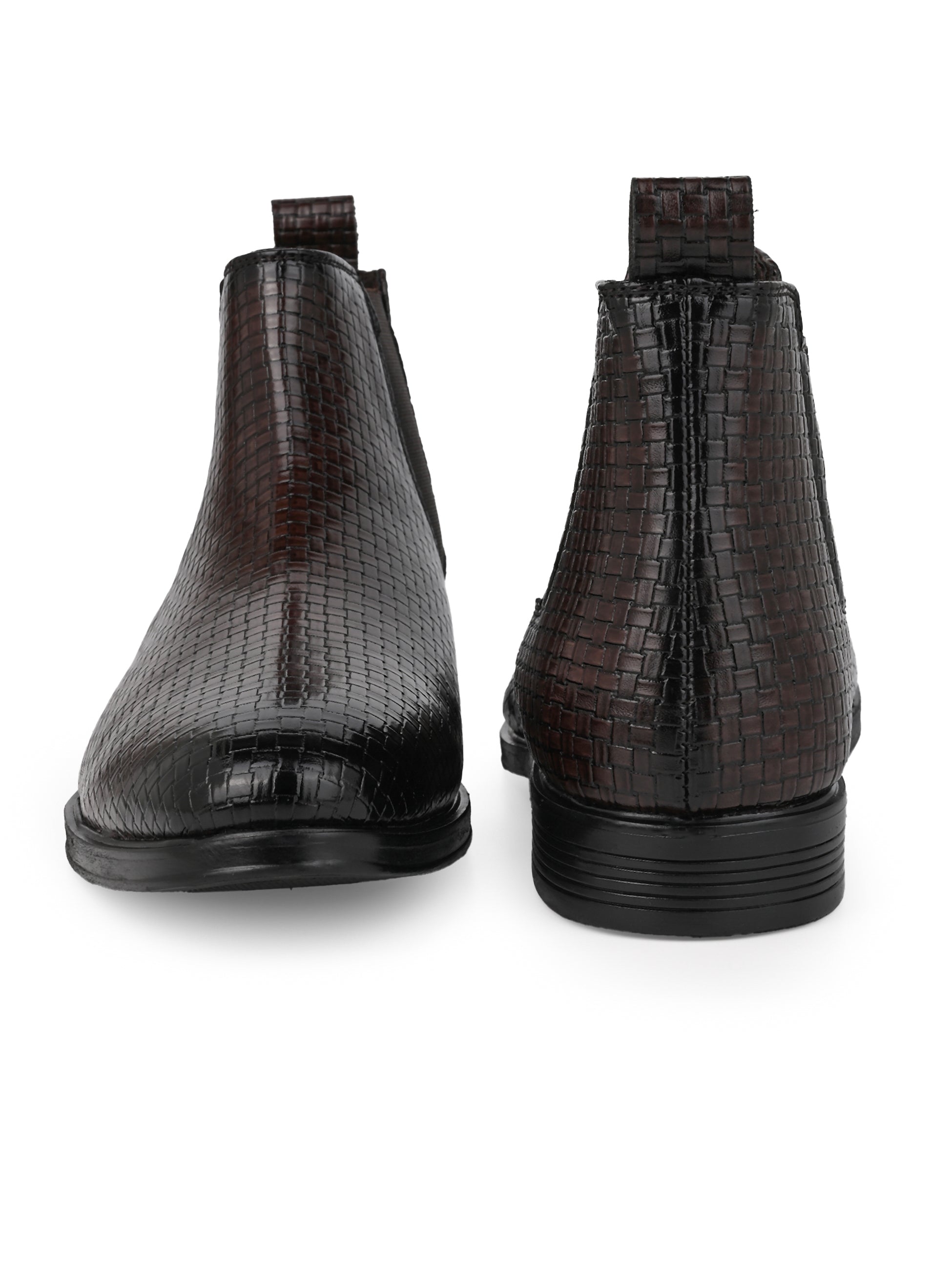 Hydes N Hues Men Brown Textured Boots