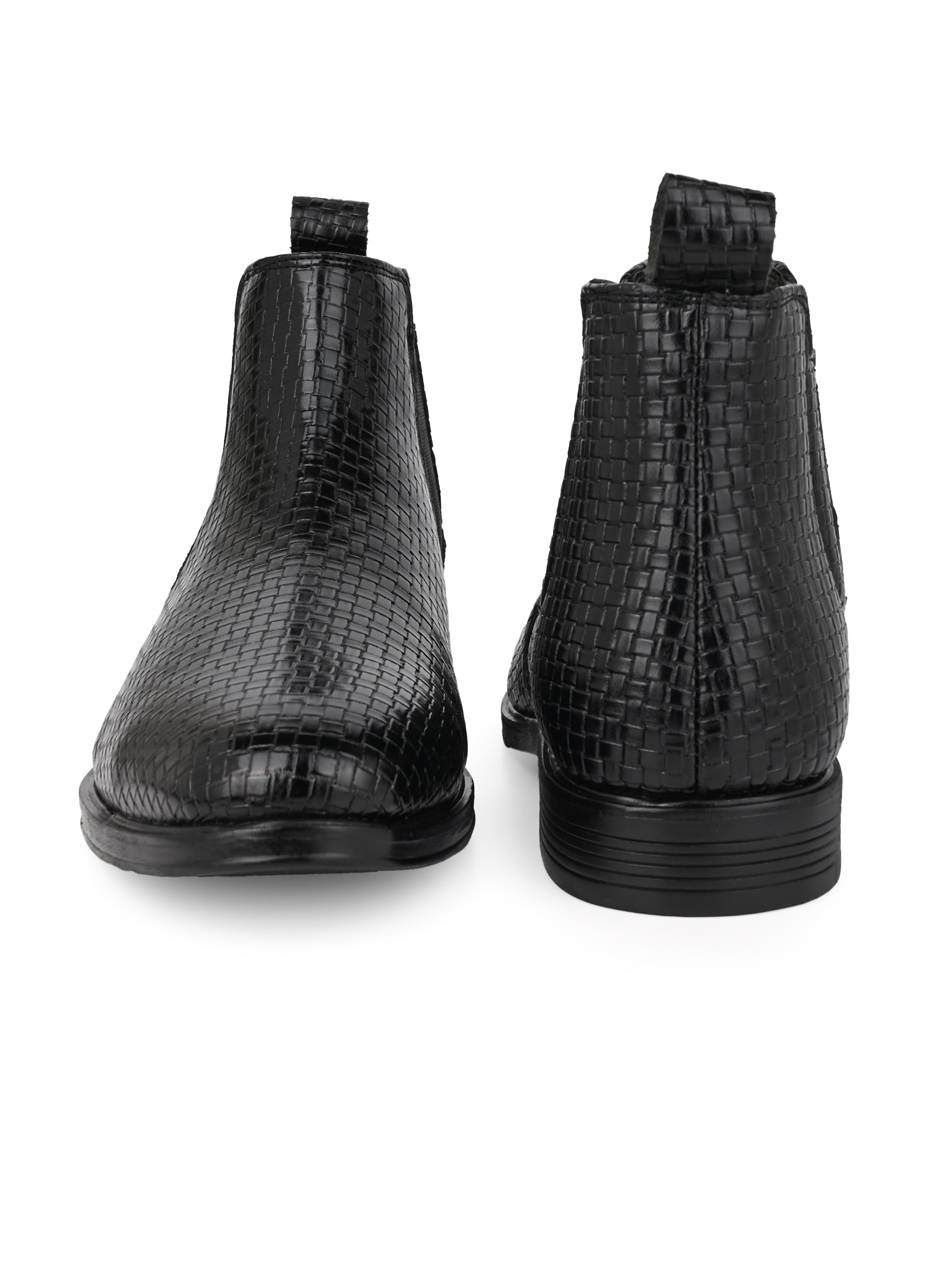 Hydes N Hues Men Black Textured Boots