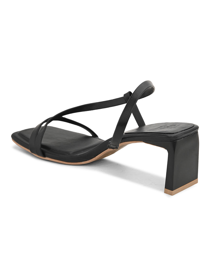 Hydes N Hues Women Black Strap Block Heels