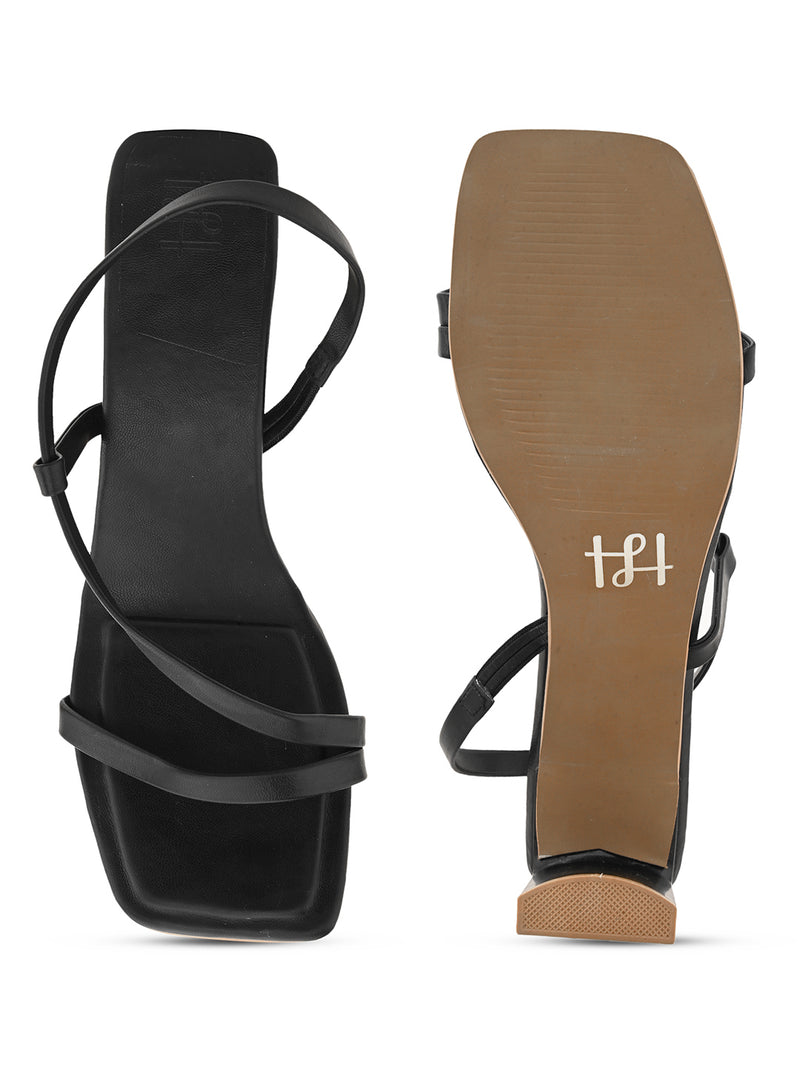 Hydes N Hues Women Black Strap Block Heels