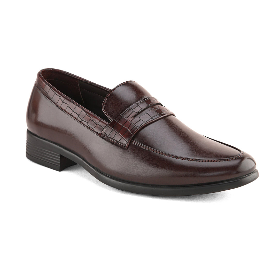 Hydes N Hues Brown Semi-Textured Slip-Ons For Men