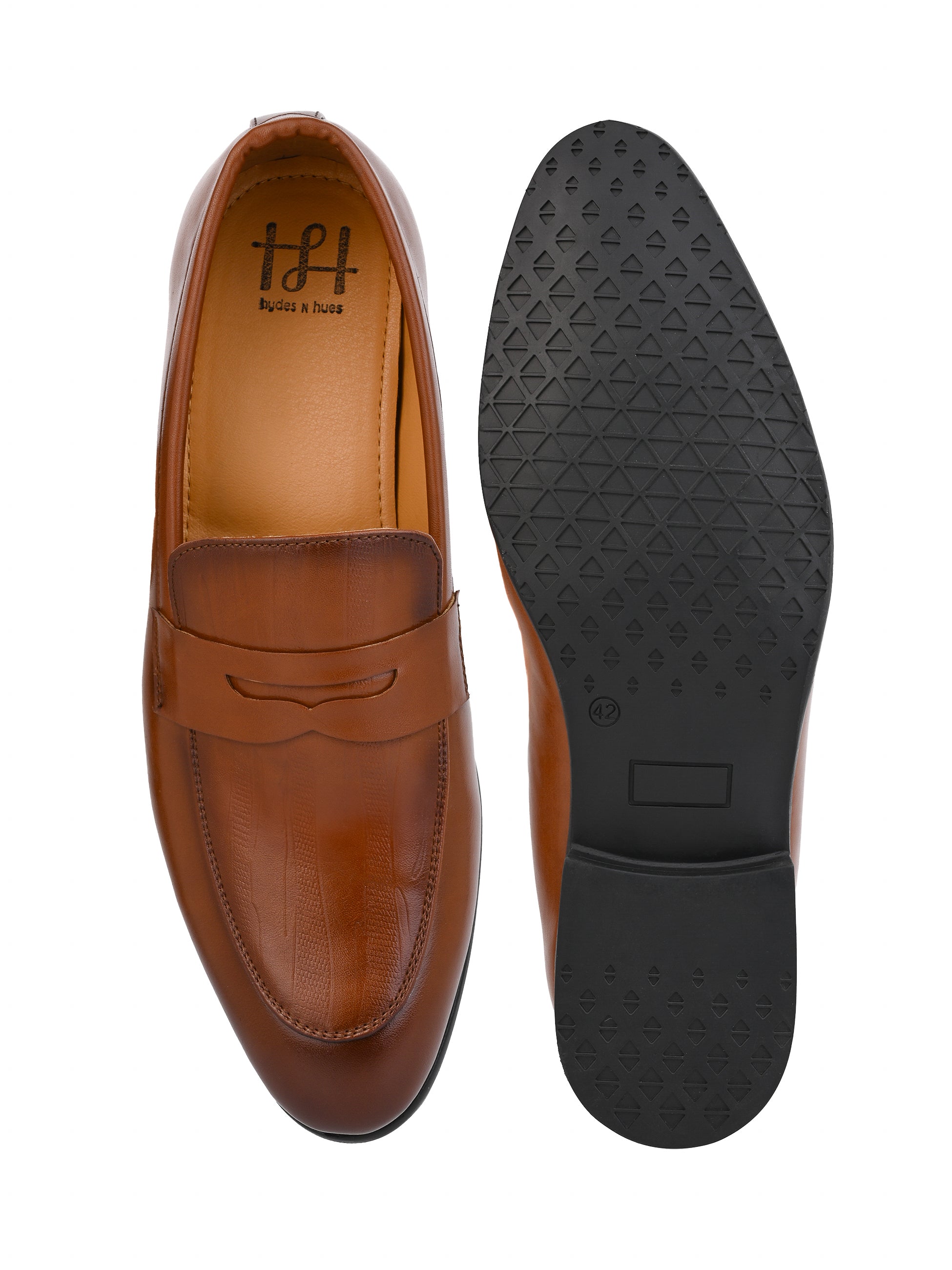 Hydes N Hues Tan Classical Formal Slip-On Shoe for Men
