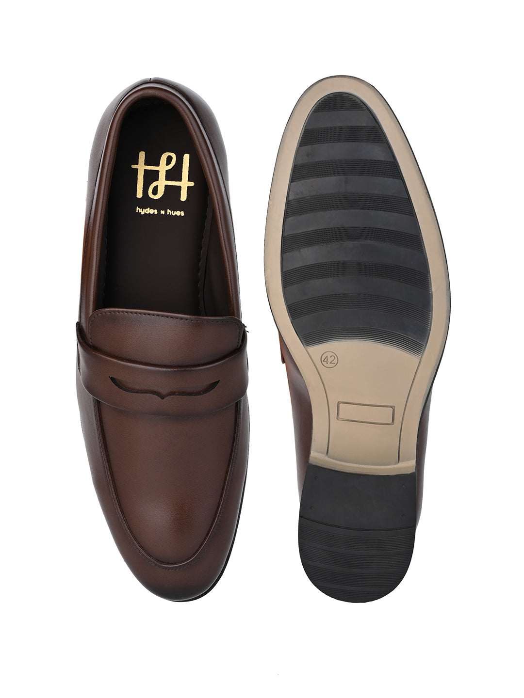 Hydes N Hues Men Brown Classic Formal Slip-Ons