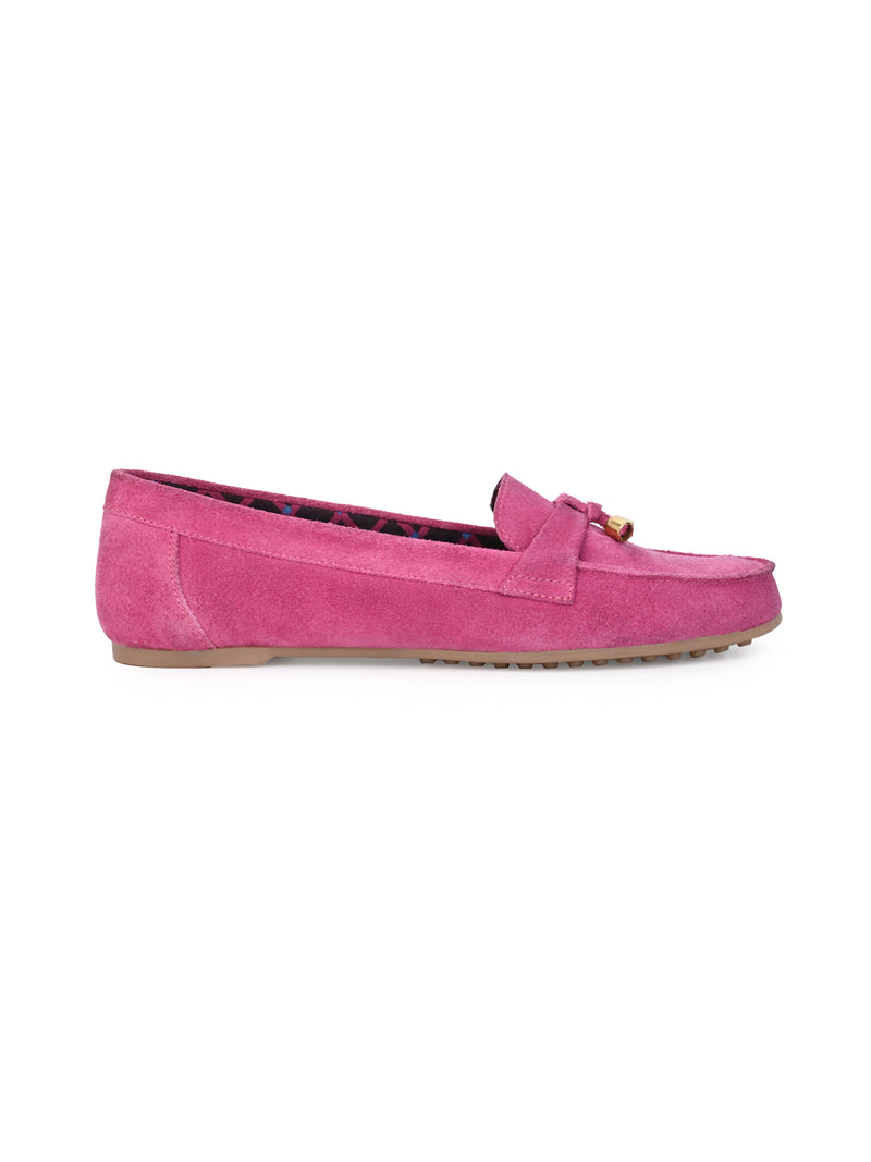 Hydes N Hues Hot Pink Suede Moccasins