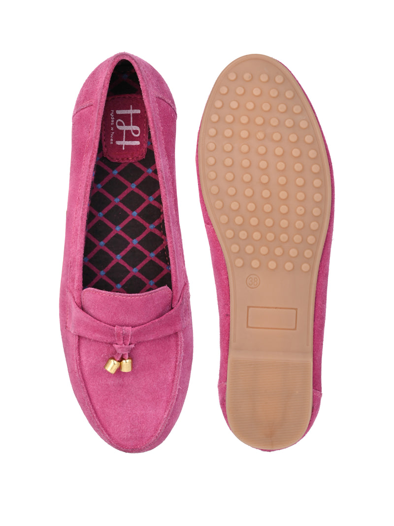 Hydes N Hues Hot Pink Suede Moccasins